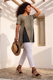 Curve Animal Print Mesh T-Shirt