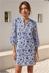 Floral Print V-Neck Shirt Dress