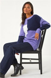 Colour Block Knit Jumper