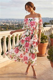 Bardot Floral Tiered Dress
