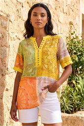 Patchwork Print Top