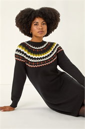 Fairisle Knit Jumper Dress