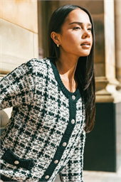 Petite Buttoned Knit Cardigan