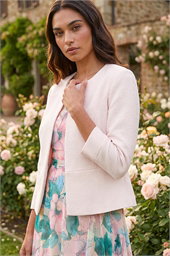 3/4 Sleeve Tailored Jacquard Jacket