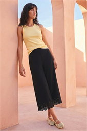 Laser Cut Wide Leg Trouser