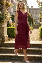 Premium Crochet Lace Midi Dress