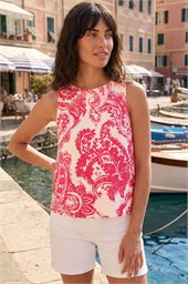 Paisley Print Shell Top