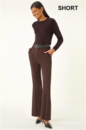 Short Bootcut Stretch Trousers