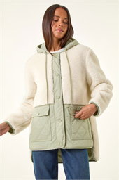 Petite Borg Quilted Coat