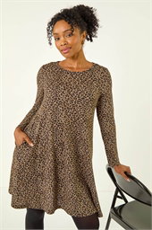 Petite Leopard A-Line Dress
