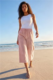Petite Gingham Cropped Trouser