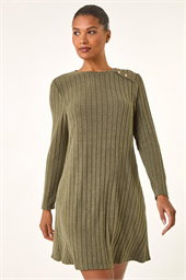 Textured Ribbed Swing Dress
