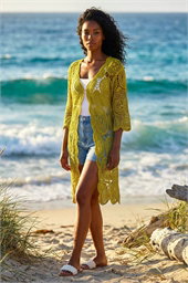 Crochet Longline Knit Cardigan