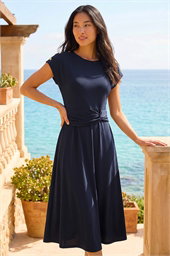 Petite Side Twist Midi Dress