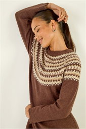 Petite Fairisle Knit Jumper Dress