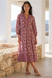 Petite Border Print Midi Dress