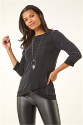 Necklace Trim Shimmer Top