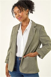 Petite Faux Suede Blazer