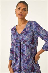 Printed Jersey Snit Top