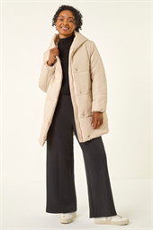 Petite Hooded Quilted Puffer Coat