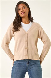 Buttoned Soft Knit Cardigan