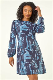 Petite Abstract Swing Dress