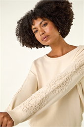 Embroidered Sleeve Knit Jumper