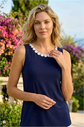 Daisy Neck Trim Vest Top