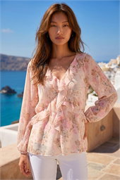 Floral Print Frill Detail Top