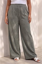 Curve Pinstripe Elastic Waist Trouser