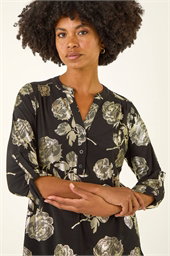 Floral Foil Print Shirt