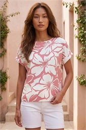 Floral Print Jersey Back Top