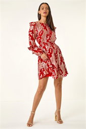 Dusk Foil Paisley Dress