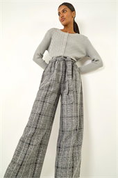 Belted Check Culotte Trousers