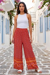Paisley Print Wide Leg Trouser