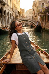 Petite Corduroy Pinafore Dress
