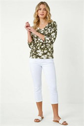 Floral Print Bubble Hem Top