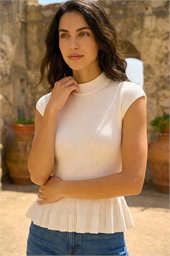 Dusk Crinkle Knit Peplum Top