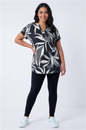 Curve Stretch Plain Elastic Waist Leggings