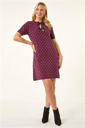 Petite Polka Dot Knit Dress