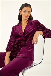 Dusk Double Breasted Velvet Blazer