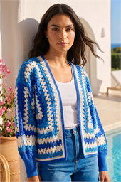 Crochet Edge Knit Cardigan