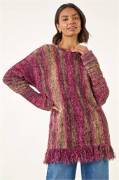 Fluffy Tassel Hem Knit Jumper 
