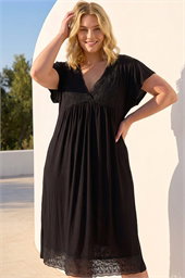 Curve Lace V-Neck Midi Dress