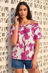Floral Print Bardot Top