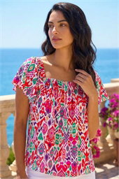 Dusk Zig Zag Ruffle Top