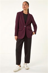 Petite Textured Buttoned Blazer