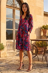 Petite V-Neck Swing Dress