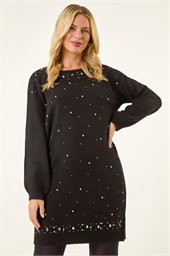 Petite Embellished Knit Dress