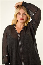 Curve Shimmer Chiffon Blouse